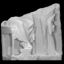 fragment attic-type gravestone scan man halfbody 3d print model - Mito3D