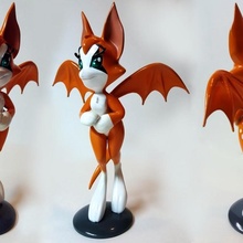 fidget dust fan art bat cartoon cute female figure character animated sidekick anelysiantail nimbat anthropomorphic 3d print model - Mito3D