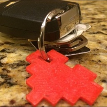 8-bit heart keychain fashion & accessories 3d print model - Mito3D