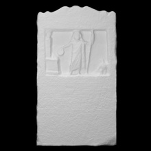 votary stele zeus dorios scan monument relief inscription 3d print model - Mito3D