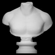 bust young man scan halfbody 3d print model - Mito3D