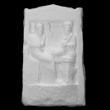 gravestone symposium scene scan man monument relief fullsize funerary 3d print model - Mito3D