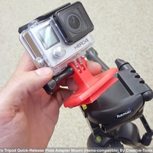 Go Pro trépied libération rapide assiette adaptateur monter compatible hama gadgets électronique caméra héros supporter gopro3 sports actioncam 4 3d print model - Mito3D