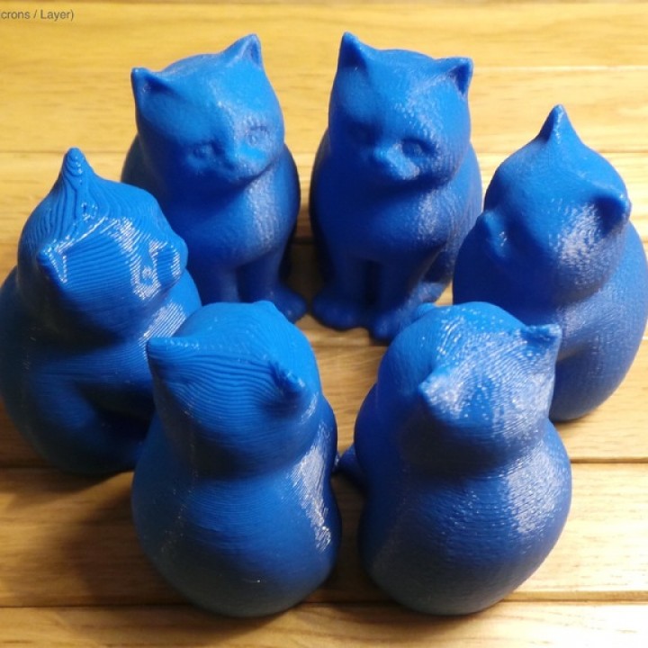 makerbot digitizer lasercat - layer thickness tests build 3d printer cat figure statue print test height 3D print model - Mito3D