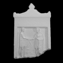 gravestone soldier bidding farewell scan men monument relief fullsize funerary 3d print model - Mito3D