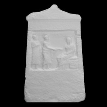 lápida sepulcral despedida escena escanear mujer Monumento tamaño completo funerario 3d print model - Mito3D