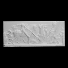 st george dragon scan man horse relief fragment 3d print model - Mito3D
