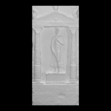 tomba stele dionysios scansione uomo monumento sollievo dimensione piena funerario 3d print model - Mito3D