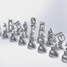 serif xadrez jogos tabuleiro concorrência abrir design 3d print model - Mito3D