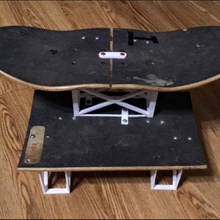 upcycled skateboard desktop shelves sports & outdoor desk office shelf upcycling upcycle 3d print model - Mito3D
