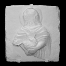 icona raffigurante vergine bambino scansione donna sollievo metà corpo frammento 3d print model - Mito3D