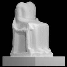 statue assise déesse analyse sculpture marbre arcadie Artémis hégémone 3d print model - Mito3D