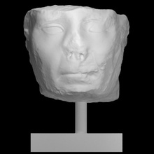 ritratto testa imperatore traiano scansione scultura marmo frammento 3d print model - Mito3D