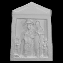 gravestone eubios daughter platthis scan relief funerary 3d print model - Mito3D