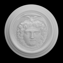 medallion decorated medusa's head scan woman relief 3d print model - Mito3D