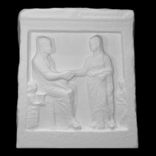 gravestone farewell scene scan woman relief funerary 3d print model - Mito3D