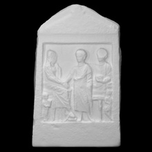 gravestone farewell scene scan family relief funerary 3d print model - Mito3D