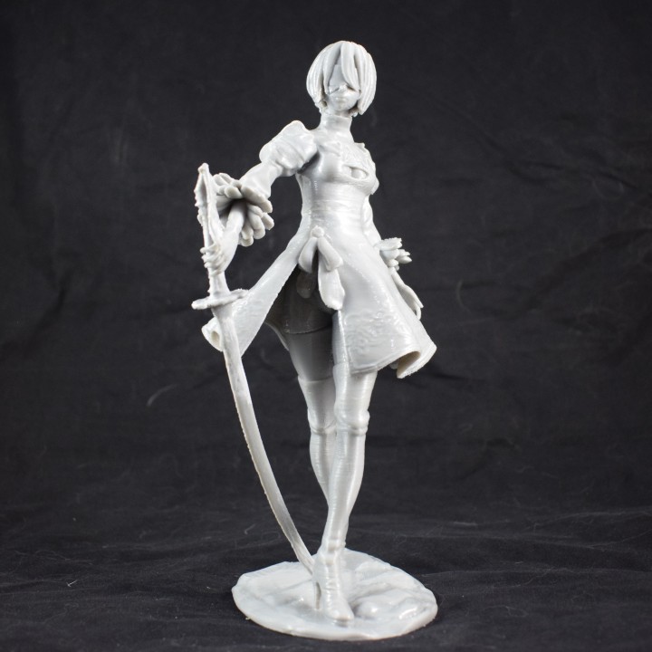 nier automata 2b fan art action android figure game girl women video fanart 3D print model - Mito3D