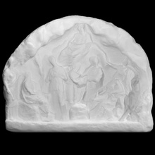 votivo alivio escanear escultura mármol Hermes ninfas dionisio neoptolemos 3d print model - Mito3D