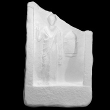 votary stele relief goddess isis scan 3d print model - Mito3D