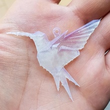 colibrì collana pendente gioielleria uccello gioiello collo pizzo 3d print model - Mito3D