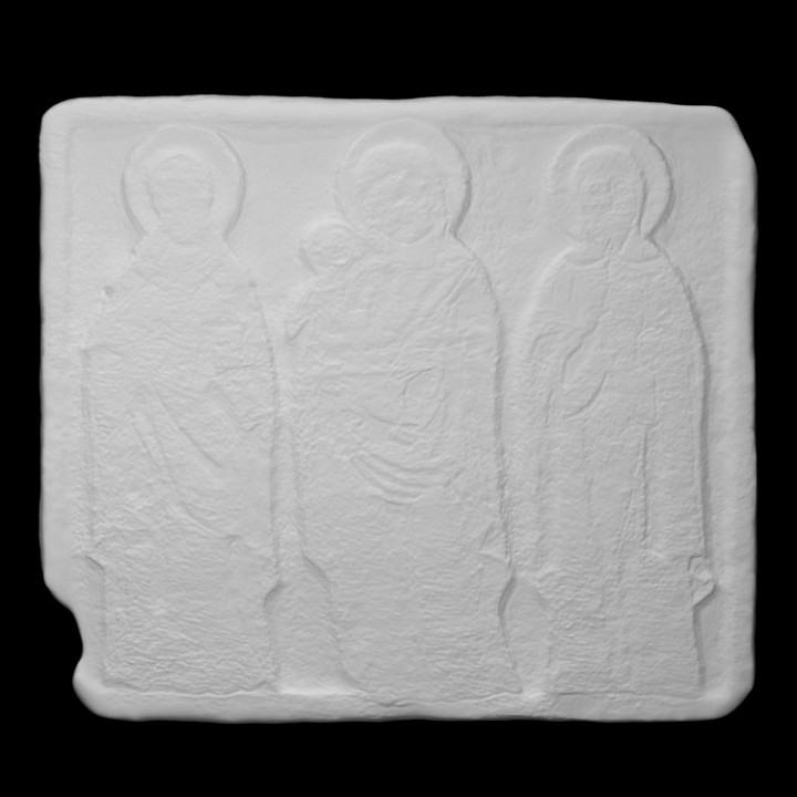 relief virgin mary saints scan man funerary 3D print model - Mito3D