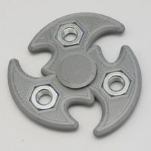 tri shuriken spinner m10 hex nuts toys & games fidget spinners 3d print model - Mito3D