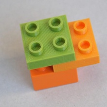 lego duplo compatible brique 2x2 1 2 taille jouets Jeux personnalisé 3d print model - Mito3D