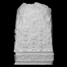 inscribed corner-block scan monument relief 3d print model - Mito3D