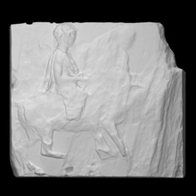 partenon friso sul iv 10 11 Varredura homem cavalo alívio tamanho real 3d print model - Mito3D