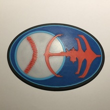 étoile randonnée ds9 niners base ball équipe emblème Coaster ventilateur art plaque télé signe Star Trek scifi espace lointain 3d print model - Mito3D