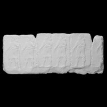 hittite frieze fragment mace-bearers scan men relief 3d print model - Mito3D