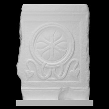 slab christogram concentric circles scan relief funerary 3d print model - Mito3D