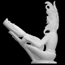 figura dea ganga scansione figurina scultura induismo makara vahara 3d print model - Mito3D