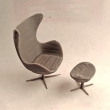 egg chair ottoman arne jacobsen Bildung Architektur Stuhl 3d print model - Mito3D