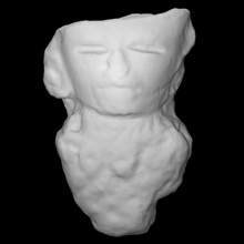 azteca figurilla escanear cabeza hombre medio cuerpo 3d print model - Mito3D
