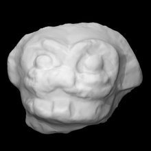 azteca figurilla jaguar escanear animal cabeza 3d print model - Mito3D