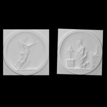 pair panels angel annunciation scan man woman relief 3d print model - Mito3D