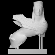statue sphinx analyse animal femme demi corps 3d print model - Mito3D
