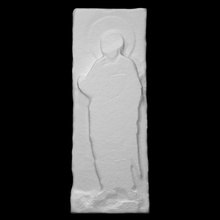 unfinished relief icon christ pantokrator scan man relief fragment 3d print model - Mito3D