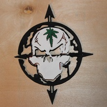 cipresso collina classico cranio logo fan arte hiphop rap bande bandlogos 3d print model - Mito3D