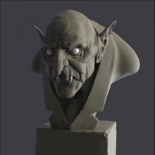 vampiro ventilador Arte criatura busto 3d print model - Mito3D