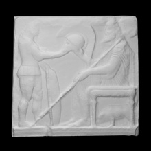 fragmento harpia túmulo friso Varredura homem alívio 3d print model - Mito3D