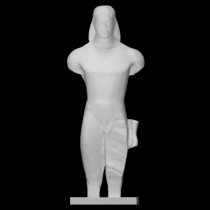 statue kouros analyse homme demi corps 3D print model - Mito3D
