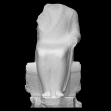 statue assise Dionysos analyse homme demi corps 3d print model - Mito3D