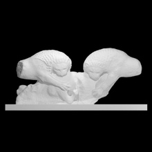 Lion taureau groupe analyse sculpture marbre sol 3d print model - Mito3D