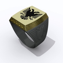albanés bandera anillo 3d print model - Mito3D