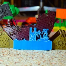 pirate navire bascule magie pistes néo compatible jouets Jeux mindscope bendapath buildaroad magiques neotracks twistertracks 3d print model - Mito3D