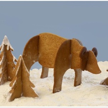 bear & tree cookie cutter garden food krisp3d 3d print model - Mito3D