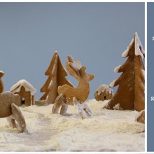deer & house tree cookie cutter garden food cookiecutter christmastree krisp3d stamps bake 3d print model - Mito3D